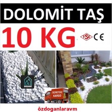 Dolomit  Bahçe Dekor Peyzaj  Beyaz Taş Dere Çakıl Taşı 10 kg