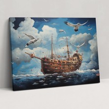 Popcas Titanic Kanvas Tablo - Gerçeküstü Karışık Medya Sanat Eseri - Ev Dekorasyonu Görsel Anlatı Duvar Dekorasyonu