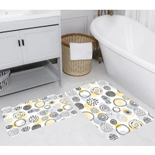 Eliana Home Dijital Baskı  Modern Banyo Halısı Ikili Banyo Paspası  LNA5257 100X60+60X50 cm