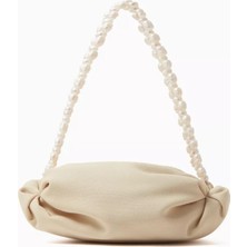 Inci Saplı Bej Tiny Nino Tote Hafif Naylon ve El Yapımı Zarif Çanta