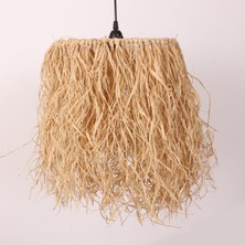 Mylamp Yaygın Doğal Rafya  Tek Katlı Avize 30X35 cm