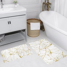 Eliana Home Dijital Baskı  Modern Banyo Halısı Ikili Banyo Paspası  LNA5095 100X60+60X50 cm