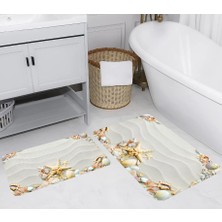Eliana Home Dijital Baskı  Modern Banyo Halısı Ikili Banyo Paspası  LNA5284 100X60+60X50 cm