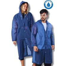 Eleven Markets Kadın Erkek Yağmurluk Kapüşonlu Çıtçıtlı Eva Lacivert Yağmurluk BYMMRC881R04