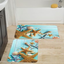 Eliana Home Dijital Baskı  Modern Banyo Halısı Ikili Banyo Paspası  LNA5017 100X60+60X50 cm