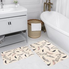 Eliana Home Dijital Baskı  Modern Banyo Halısı Ikili Banyo Paspası  LNA5209 100X60+60X50 cm