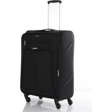 Mçs V116 Lüx Kumaş Kabin Boy Valiz  V116 - Siyah