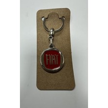 Fiat Logolu Kırmızı Metal Otomobil Anahtarlığı 1 Adet