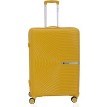 Mçs V374 Ultra Hafif Plastik Materyal Polipropilen Büyük Boy Valiz - Sarı