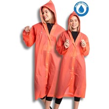 Eleven Markets Kadın Erkek Yağmurluk Kapüşonlu Çıtçıtlı Eva Turuncu Yağmurluk BYMMRC881R14