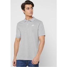 Standart Fit Pamuklu Polo Tişört Gri