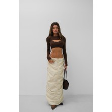 Büzgü Detay Maxi Etek