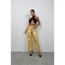 Metalik Yüksek Bel Pantolon