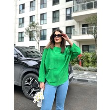 Kadın Yarasa Kol Aerobin Kumaş Bluz