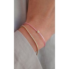 Toz Pembe Kalp Bileklik