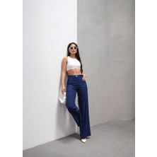 Yüksek Bel Straight Fit Palazzo Pantolon