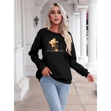 Kadın Uzun Kollu Bisiklet Yaka Viskon Iki Iplik Bluz