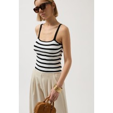 Çizgili Askılı Bluz