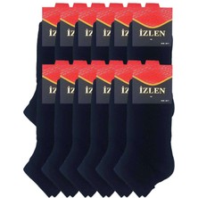 Siyah Erkek Kısa Spor Çorap 12 Çift