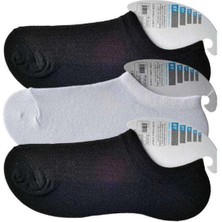 Siyah ve Beyaz Erkek Görünmez Çorap 3 Çift