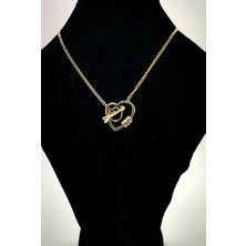 Gold Renk Zincir Figürlü Kararmaz Özel Tasarım Kolye