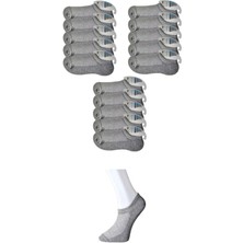 Gri Erkek Görünmez Çorap 15 Çift