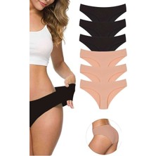 6 Adet Kadın Dikişsiz Lazer Kesim Esnek Iz Yapmayan Külot S2