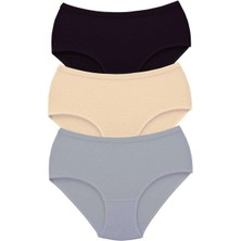 3 Adet Tutku Kadın Yüksek Bel Bato Kalın Lastik Külot S4