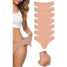 7 Adet Kadın Dikişsiz Lazer Kesim Esnek Iz Yapmayan Külot Ten