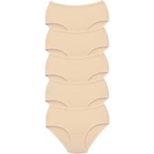 5 Adet Tutku Kadın Yüksek Bel Bato Kalın Lastik Külot Ten