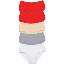 5 Adet Tutku Kadın Yüksek Bel Bato Kalın Lastik Külot S14