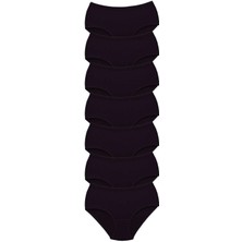 7 Adet Tutku Kadın Yüksek Bel Bato Kalın Lastik Külot Siyah