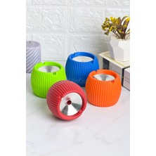 4'lü Set Kokusuz Metal Kapaklı Tombik Küllük