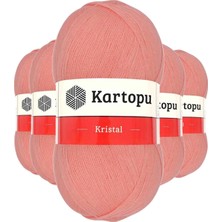 5 Adet Kristal Çift Katlı El Örgü Lif Ipi Koyu Somon K1217