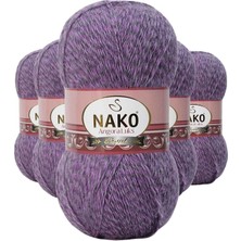 5 Adet Angora Lüks El Örgü Ipi Lila Muline 21360