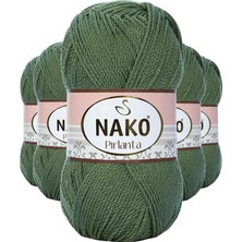 5 Adet Pırlanta Amigurumi El Örgü Ipi Yünü Haki Yeşil 11253