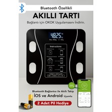 Siyah Dijital Bluetooth Vücut Analiz Tartısı, Kilo ve Yağ Ölçer, Sağlık Takip Aracı