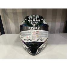 Sway Kask Sway Sw 850 Whıte/green Full Face