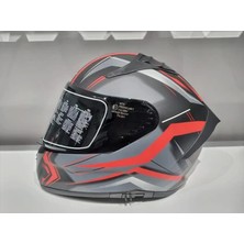 Mts Kask Mts Pro 801 Twılgh Güneş Gözlüklü Mat Gri/kırmızı