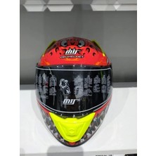 Mts Kask Mts Pro 801 Demon Güneş Gözlüklü Kırmız/sarı