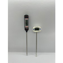 Daldırma Tipli Dijital Mutfak Termometresi, Çelik, Oynar Başlık