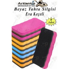 Yazı Tahta Silgisi Eva 9 Adet Beyaz Yazı Tahtası Silgisi Kaliteli Keçe Uçlu Eva Okul Sınıf Ofis Kuru Silgi