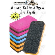 Yazı Tahta Silgisi Eva 6 Adet Beyaz Yazı Tahtası Silgisi Kaliteli Keçe Uçlu Eva Okul Sınıf Ofis Kuru Silgi