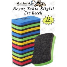 Yazı Tahta Silgisi Eva 12 Adet Beyaz Yazı Tahtası Silgisi Kaliteli Keçe Uçlu Eva Okul Sınıf Ofis Kuru Silgi