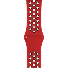 Piyasa Sepeti Apple Watch Series SE 40 MM Fileli Kordon Kırmızı-Siyah