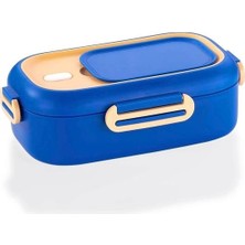 Vagonlıfe BL2106 Paslanmaz Çelik Yemek Kabı - Lunch Box 2 Bölmeli 550 ml Mavi