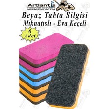 Mıknatıslı Yazı Tahta Silgisi Eva 6 Adet Beyaz Yazı Tahtası Silgisi Manyetik Kaliteli Keçe Uçlu Eva Okul Sınıf Ofis Kuru