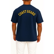 Oversize Coast Guard Sırt Tasarımlı Unisex T-Shirt