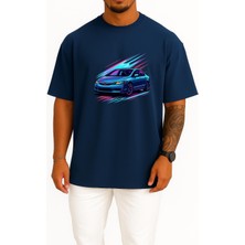 Oversize Honda Civic Fd6 Göğüs Tasarımlı Unisex T-Shirt