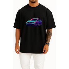 Oversize Honda Civic Fc5 Göğüs Tasarımlı Unisex T-Shirt